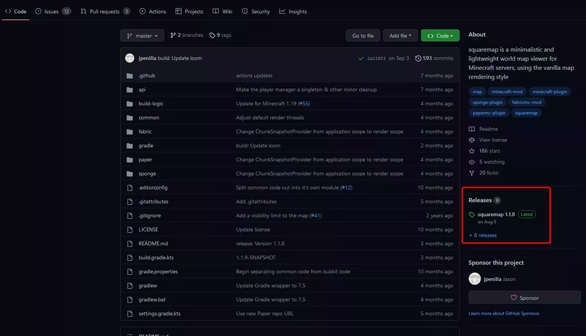 The latest SquareMap release in the right sidebar of it&#39;s GitHub page