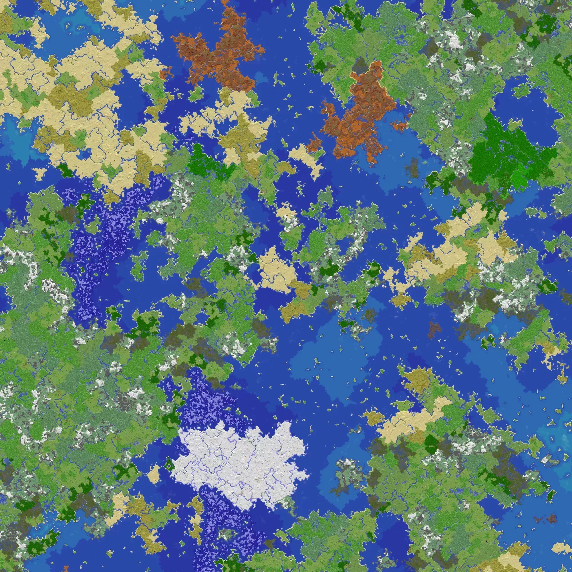 A 5k x 5k Minecraft map with a world seed of 8072815002434278428